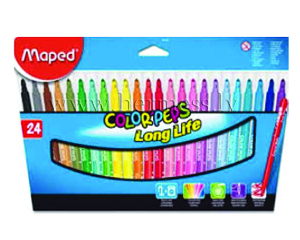 Flomasteri 24 krsas, Maped Color Peps "Long Life"